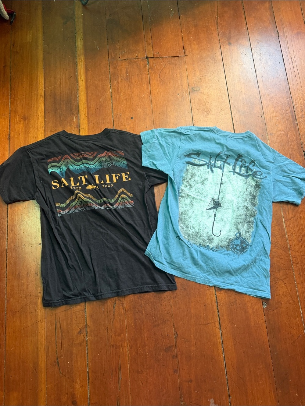 Salt Life Men’s Short Sleeve Graphic Tees in Black & Light Blue